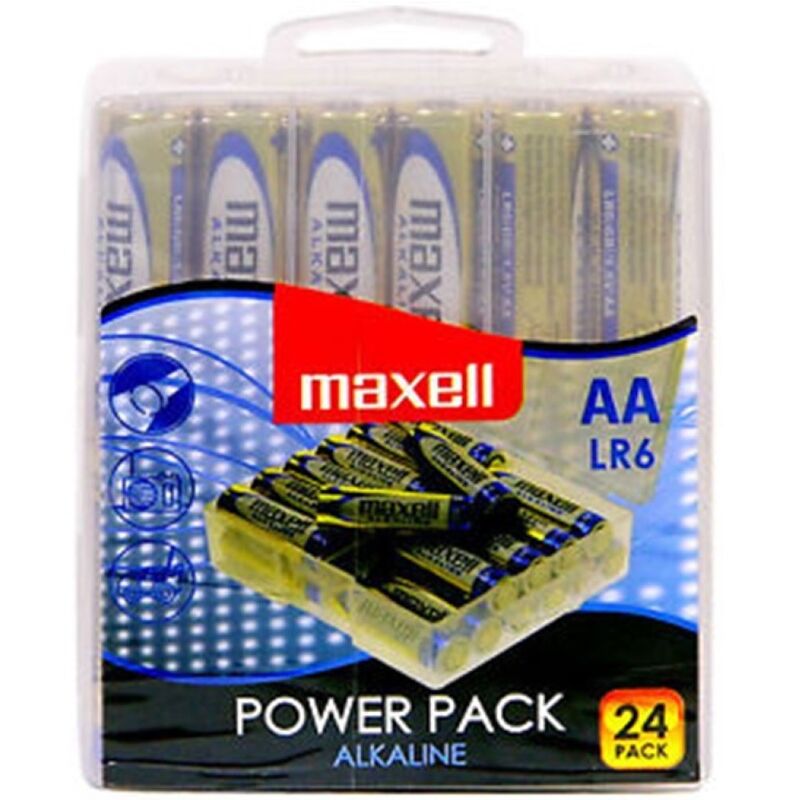 Batterie Alcaline AA Maxell LR6 — 24 Unità