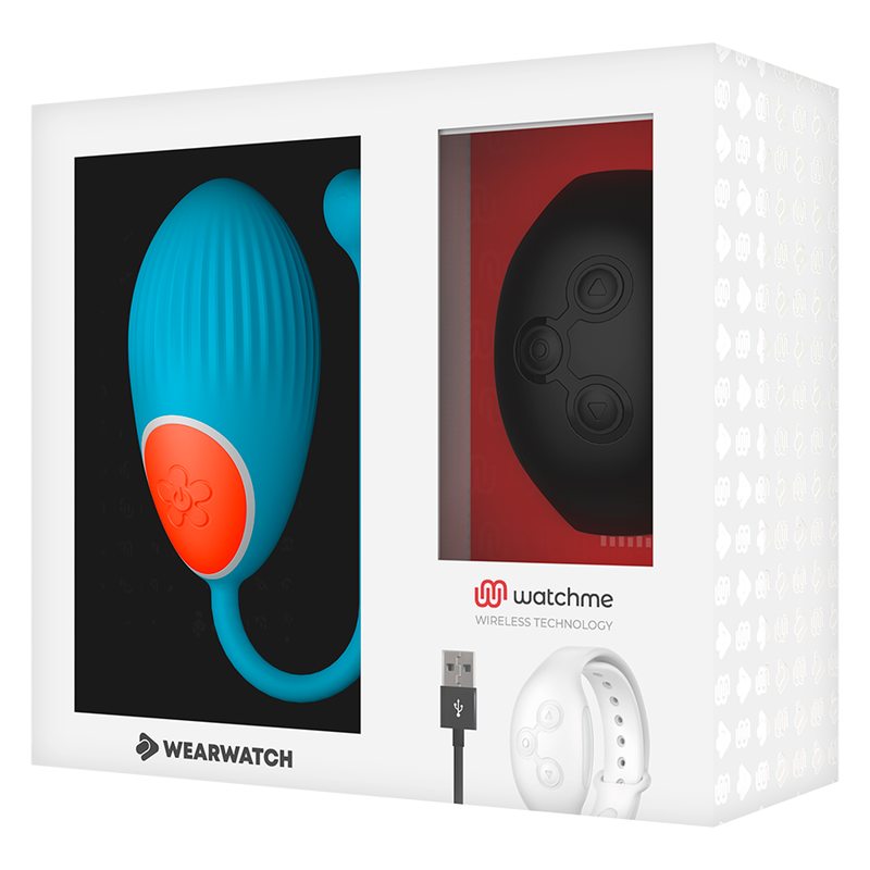 Uovo Vibrante con Telecomando Wearwatch Watchme — Blu/Nero