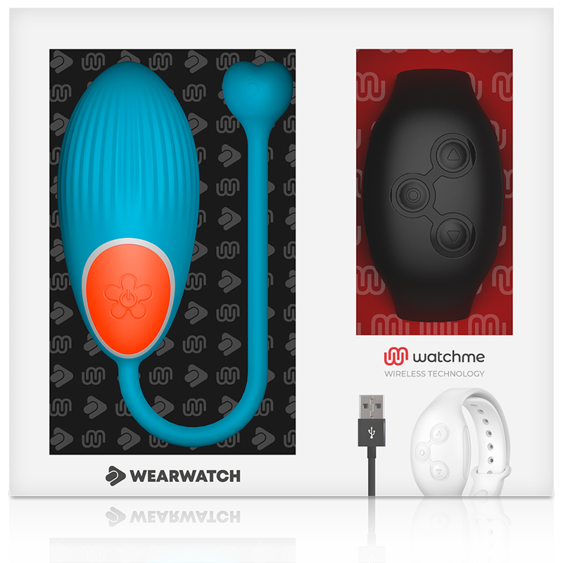Uovo Vibrante con Telecomando Wearwatch Watchme — Blu/Nero