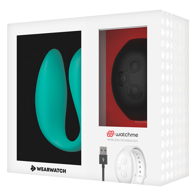 Vibratore Wearable Doppia Tecnologia Wearwatch — Acquamarina/Nero