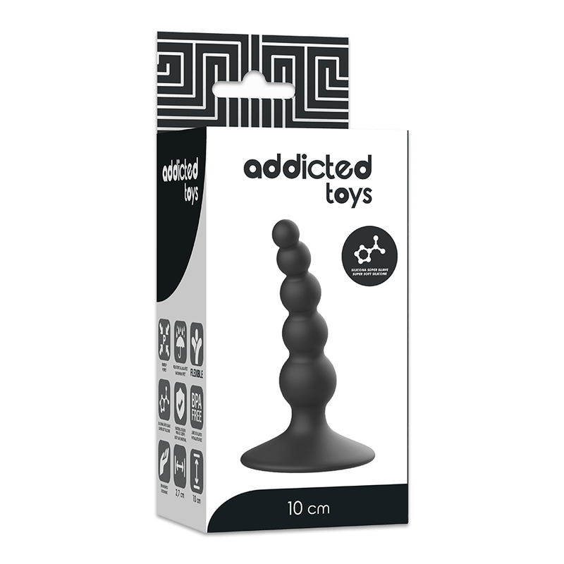 Plug Anale Silicone Medicale Addicted Toys — Nero 10 cm