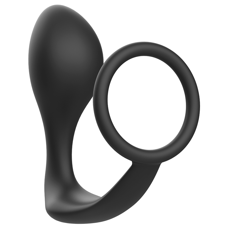 Plug Anale con Anello Fallico Addicted Toys Annal — Silicone Nero