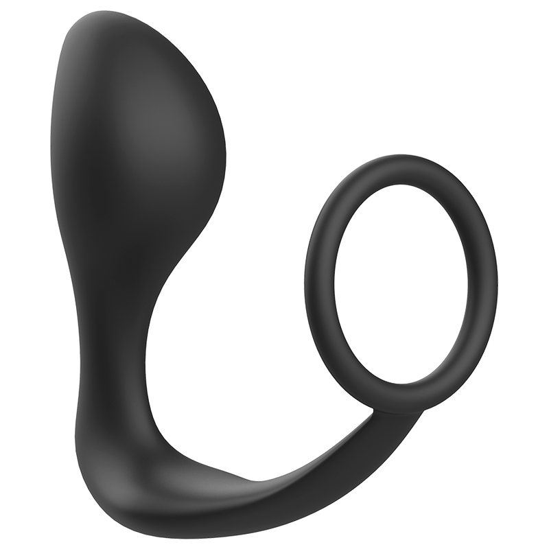 Plug Anale con Anello Fallico Addicted Toys Annal — Silicone Nero