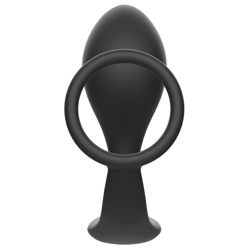 Plug Anale con Anello Fallico Addicted Toys Annal — Silicone Nero