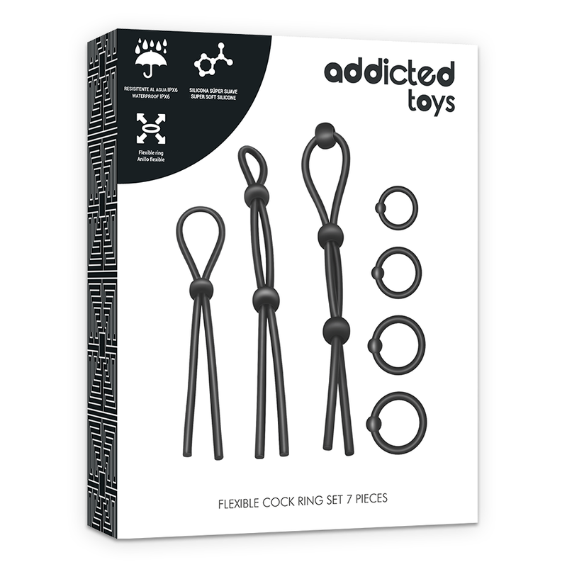 Kit Anelli Fallici Flessibili Addicted Toys — Silicone, 7 Pezzi