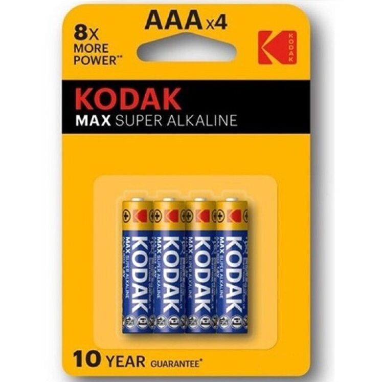 Batterie Alcaline AAA Kodak Max Super — LR03, 4 Unità