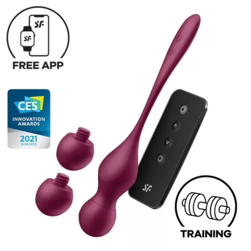 Ovulo Vibrante Satisfyer Love Birds Vary con App Wine Rosso 3