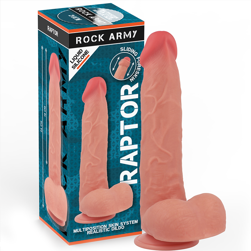 Dildo Realistico Rockarmy Silicone Liquido Raptor 24 Cm 2