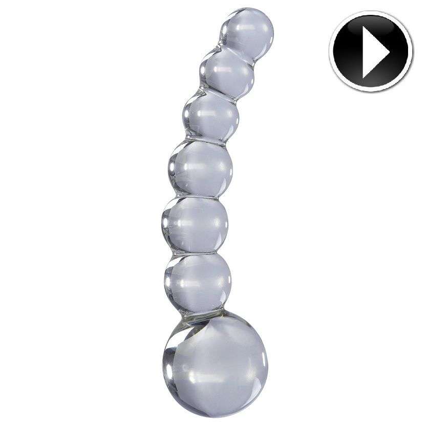 Dildo Anale o Vaginale in Vetro Icicles Numero 66 Trasparente