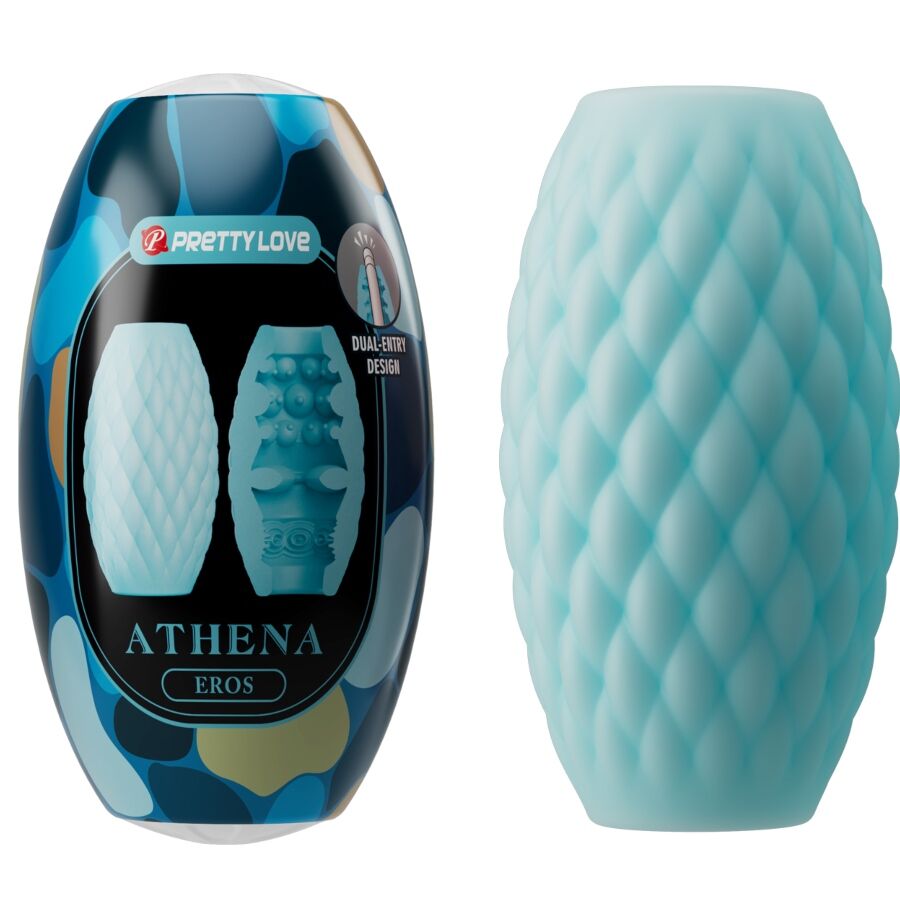 Masturbatore Maschile Pretty Love Athena Eros Silicone Azzurro Cielo 2